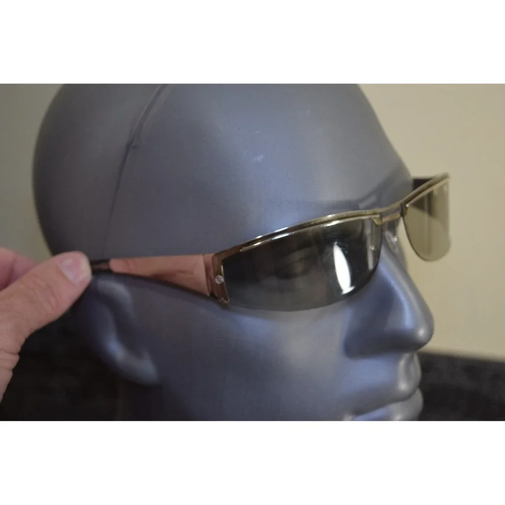 Vintage Gucci GG 1727/S Wrap Sunglasses 80's MIAMI VICE LOOK Silver
